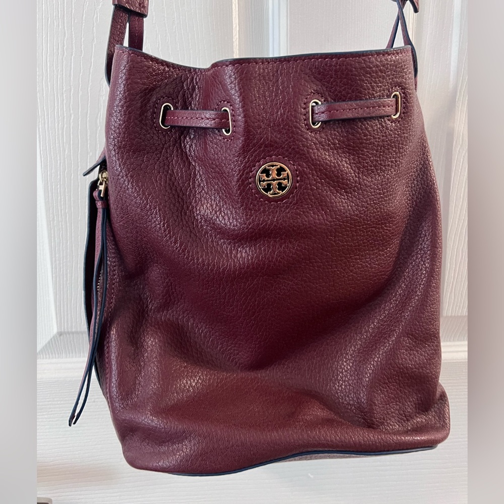 Tory Burch Dark Red Bucket Bag